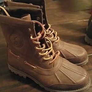 Ralph Lauren leather boots Size 7 men 9 womens!